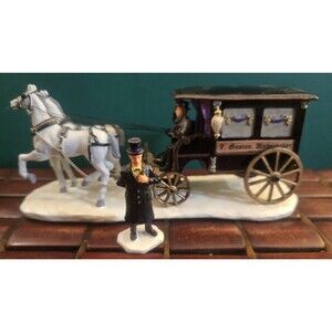 Lemax Spooky Town Undertakers Carriage Retired Halloween Complete w/ Box